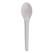 Eco-Products Plantware Compostable Cutlery, Spoon, 6", White, 1,000/Carton (ECOEPS013W)