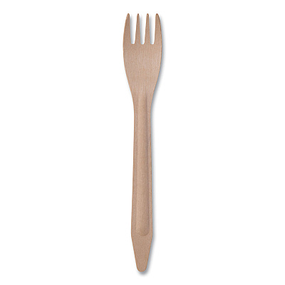 Eco-Products Wood Cutlery, Fork, Natural, 500/Carton (ECOEPS212W)