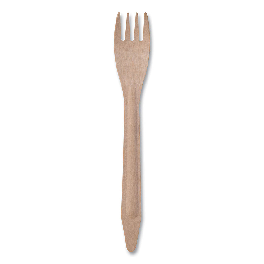 Eco-Products Wood Cutlery, Fork, Natural, 500/Carton (ECOEPS212W)