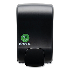 San Jamar ecoLogic Rely Manual Foam Soap and Sanitizer Dispenser, 900 mL, 5,5 x 4,5 x 9.25, Black (SJMSF900REBK)