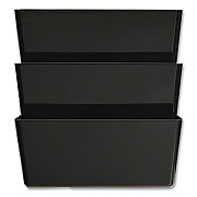 deflecto EZ Link Stackable DocuPocket, 3 Sections, Legal Size, 16.25 x 4 x 19, Black (DEF74104)