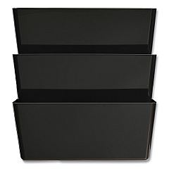 deflecto EZ Link Stackable DocuPocket, 3 Sections, Legal Size, 16.25 x 4 x 19, Black (DEF74104)