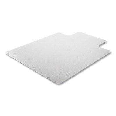 deflecto DuraMat Moderate Use Chair Mat for Low Pile Carpeting, Lipped, 45 x 53, Clear, 25/Pallet (DEFCM13233B25)