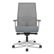 HON Ignition 2.0 4-Way Stretch Mid-Back Mesh Task Chair, 17" to 21" Seat Height, Basalt Seat, Fog Back, Designer White Base (HONI2MM2AFA25WX)