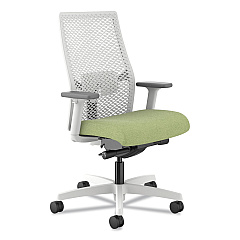 HON Ignition 2.0 Reactiv Mid-Back Task Chair, Fern Fabric Seat, Designer White Back, White Base (HONI2MR2ARH4DX)