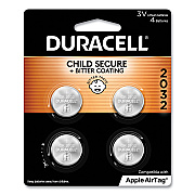 Duracell Lithium Coin Batteries With Bitterant, 2032, 4/Pack (DURDL2032B4PK)