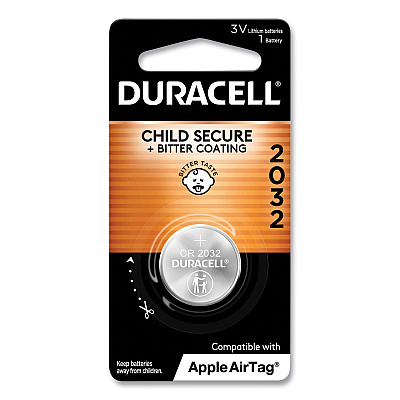 Duracell Lithium Coin Batteries With Bitterant, 2032 (DURDL2032BEA)