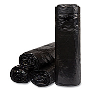 Inteplast Group Low-Density Commercial Can Liners, 60 gal, 1.2 mil, 38" x 58", Black, Interleaved Roll, 10 Bags/Roll, 10 Rolls/Carton (IBSECI385812K)