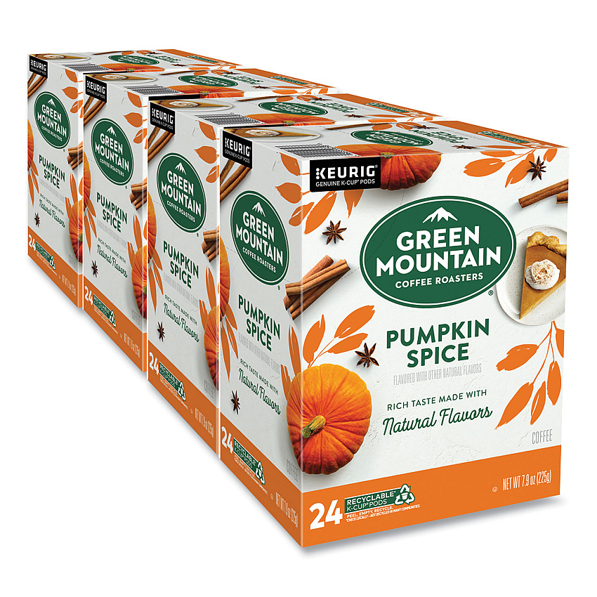 Green Mountain Coffee Roasters Roasters Roasters Fair Trade Certified Pumpkin Spice Flavored Coffee K-Cups, 96/Carton (GMT6758CT)