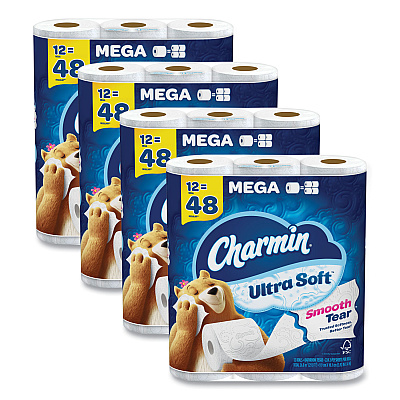 Charmin Ultra Soft Bathroom Tissue, Mega Roll, Septic Safe, 2-Ply, White, 224 Sheets/Roll, 12 Rolls/Pack (PGC08813PK)
