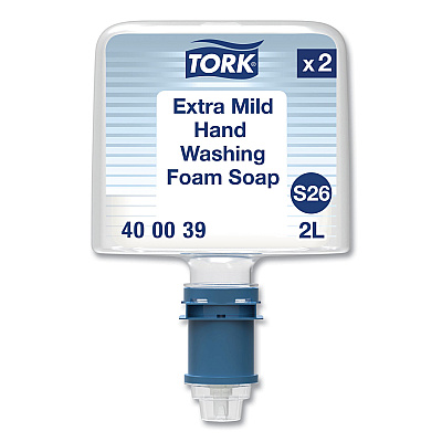 Tork Mild Foam Soap S26 Refill, Unscented, 2 L, 2/Pack (TRK400039)