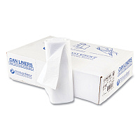 Inteplast Group High-Density Commercial Can Liners, 33 gal, 16 mic, 33" x 40", Clear, Interleaved Roll, 25 Bags/Roll, 10 Rolls/Carton (IBSS334016N)