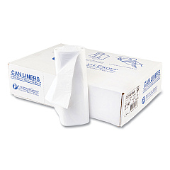 Inteplast Group High-Density Commercial Can Liners, 33 gal, 16 mic, 33" x 40", Clear, Interleaved Roll, 25 Bags/Roll, 10 Rolls/Carton (IBSS334016N)