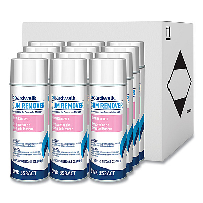 Boardwalk Chewing Gum and Candle Wax Remover, 6.5 oz Aerosol Spray, 12/Carton (BWK353ACT)