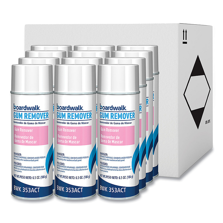 Boardwalk Chewing Gum and Candle Wax Remover, 6.5 oz Aerosol Spray, 12/Carton (BWK353ACT)