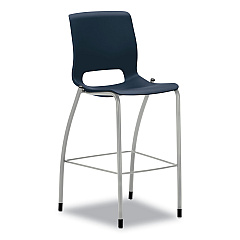 HON Motivate Four-Leg Cafe Height Stool, Supports Up to 300 lb, 30" Seat Height, Regatta Seat, Regatta Back, Platinum Base (HONMG5NEREPLAT)