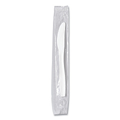 Solo Regal Mediumweight Cutlery, Individually Wrapped, Knife, White, 1,000/Carton (SCCMOW20007)