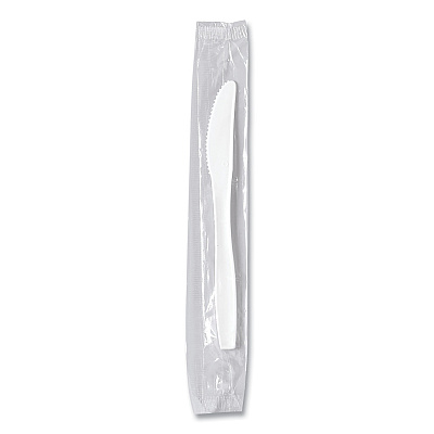 Solo Regal Mediumweight Cutlery, Individually Wrapped, Knife, White, 1,000/Carton (SCCMOW20007)