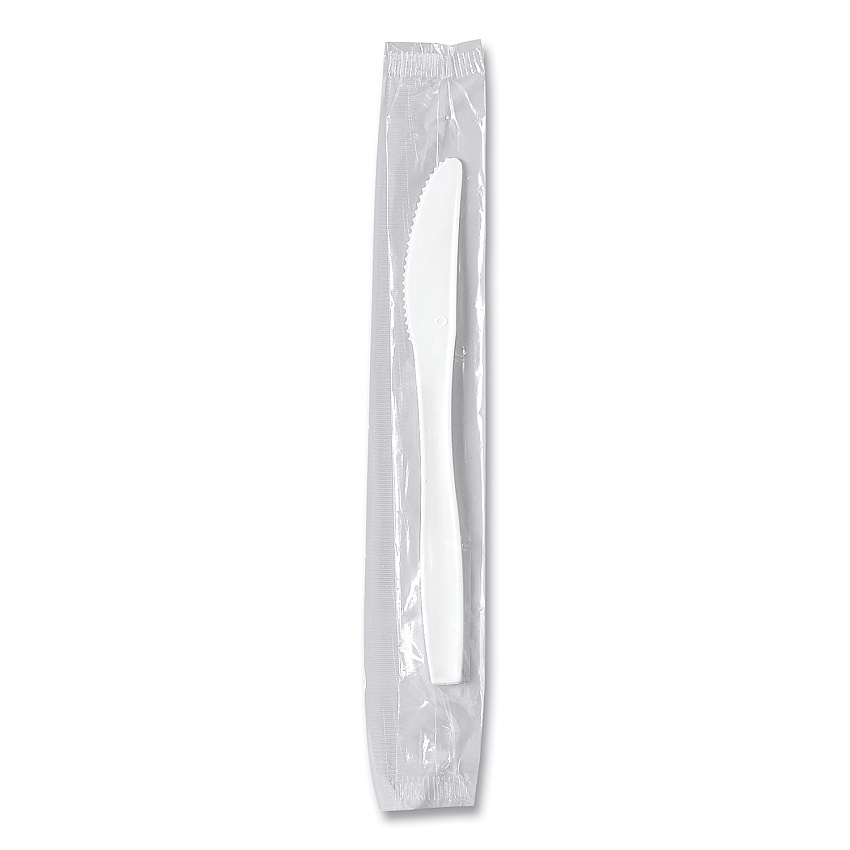 Solo Regal Mediumweight Cutlery, Individually Wrapped, Knife, White, 1,000/Carton (SCCMOW20007)