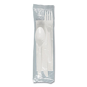 Solo Regal Mediumweight Cutlery, Individually Wrapped, Combo Kit, White, 250/Carton (SCCMOW9Y0007)