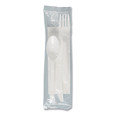Solo Regal Mediumweight Cutlery, Individually Wrapped, Combo Kit, White, 250/Carton (SCCMOW9Y0007)