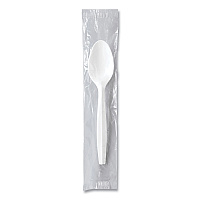 Solo Regal Mediumweight Cutlery, Individually Wrapped, Teaspoon, White, 1,000/Carton (SCCMOW30007)