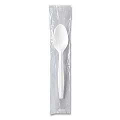 Solo Regal Mediumweight Cutlery, Individually Wrapped, Teaspoon, White, 1,000/Carton (SCCMOW30007)