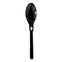Spoon WeGo Polystyrene, Spoon, Black, 1000/Carton (WEG54101100)