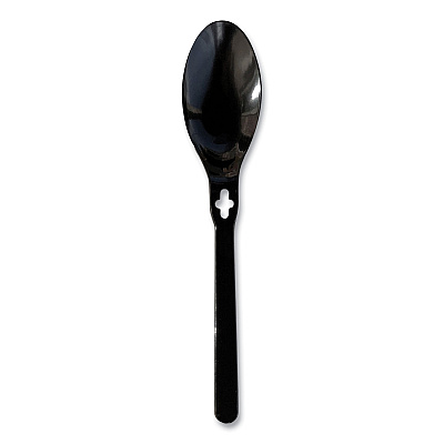 Spoon WeGo Polystyrene, Spoon, Black, 1000/Carton (WEG54101100)