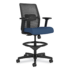 HON Ignition 2.0 ReActiv Low-Back Task Stool, 22.88" to 31.75" Seat Height, Elysian Seat, Charcoal Back, Black Base (HONTSR0A0S04BST)