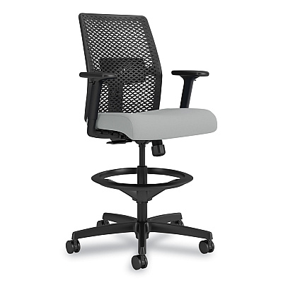 HON Ignition 2.0 ReActiv Low-Back Task Stool, 22.88" to 31.75" Seat Height, Flint Seat, Charcoal Back, Black Base (HONTSR0A0S39BST)