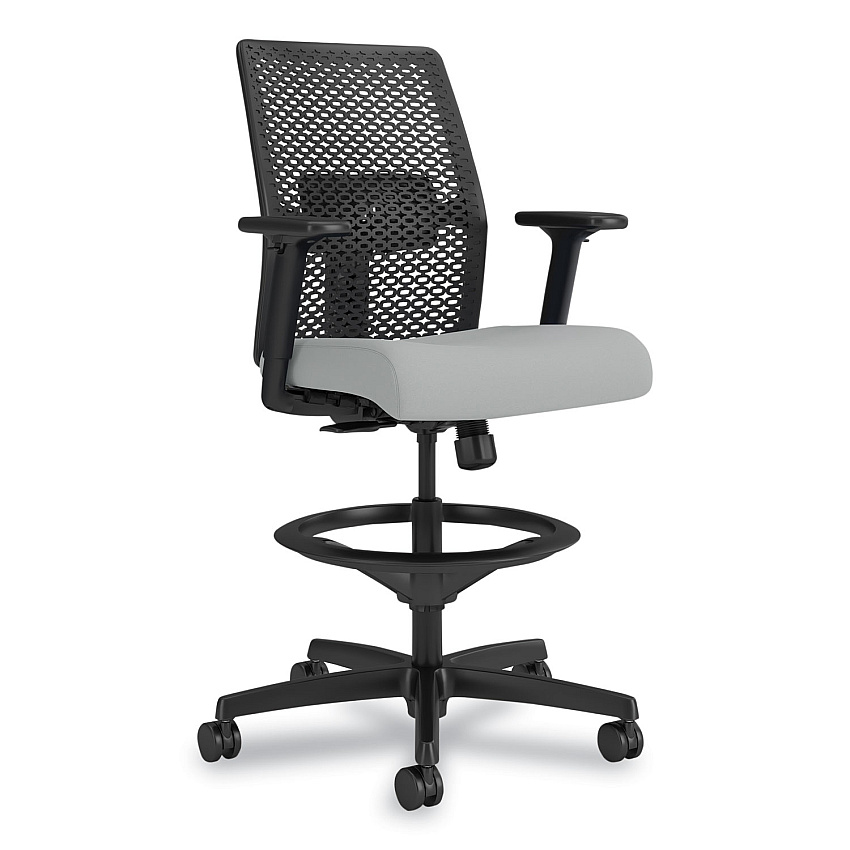 HON Ignition 2.0 ReActiv Low-Back Task Stool, 22.88" to 31.75" Seat Height, Flint Seat, Charcoal Back, Black Base (HONTSR0A0S39BST)