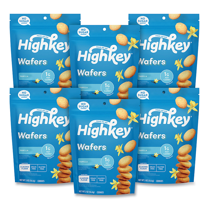 HighKey Vanilla Wafer, Vanilla, 2 oz Packet, 6/Carton (GRR60000272)