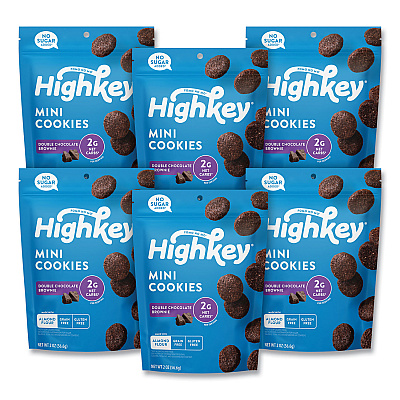 HighKey Double Chocolate Brownie Cookies, 0.75 oz Packet, 6/Carton (GRR60000273)
