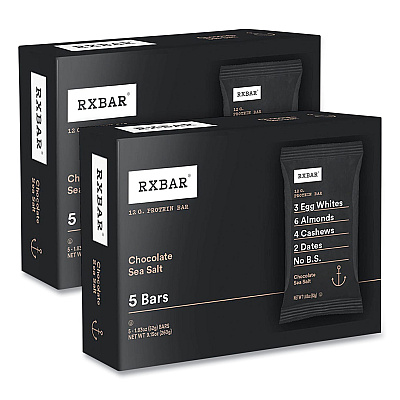 RXBAR Adult Bars, Chocolate Sea Salt, 1.83 oz Bar, 5 Bars/Box, 2 Boxes/Carton (GRR60000742)