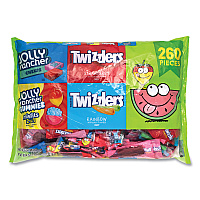 National Brand Twizzlers and Jolly Rancher Sweets Assortment Bulk Variety, Assorted Flavors, 260/Pack (GRR22002061)