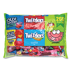 National Brand Twizzlers and Jolly Rancher Sweets Assortment Bulk Variety, Assorted Flavors, 260/Pack (GRR22002061)