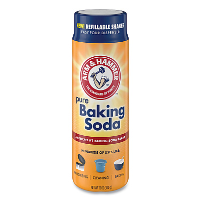 Arm & Hammer Baking Soda, 12 oz Refillable Shaker Canister, 6/Carton (CDC3320097531)