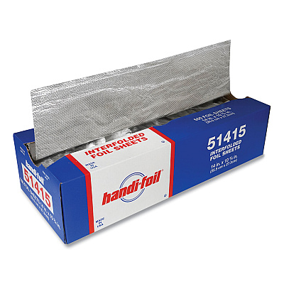 HFA Interfolded Foil Sheets, 10.75 x 14, 500 Sheets/Box, 6 Boxes/Carton (HFA51415)