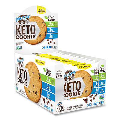 Lenny & Larry's Keto Chocolate Chip Cookie, Chocolate Chip, 1.6 oz Packet, 12/Pack (GRR22002083)