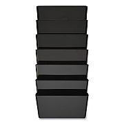deflecto EZ Link Stackable DocuPocket, 7 Sections, Letter Size, 13" x 4" x 14" to 19", Black (DEF73704)