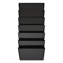 deflecto EZ Link Stackable DocuPocket, 7 Sections, Letter Size, 13" x 4" x 14" to 19", Black (DEF73704)