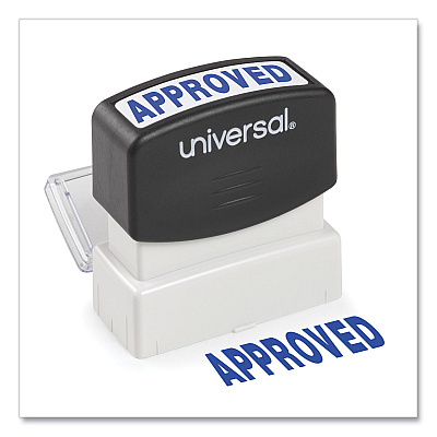 Universal Message Stamp, APPROVED, Pre-Inked One-Color, Blue (UNV10043)