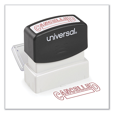 Universal Message Stamp, CANCELLED, Pre-Inked One-Color, Red (UNV10045)