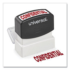 Universal Message Stamp, CONFIDENTIAL, Pre-Inked One-Color, Red (UNV10046)