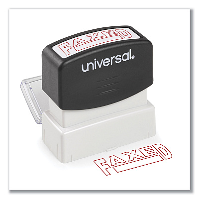 Universal Message Stamp, FAXED, Pre-Inked One-Color, Red (UNV10054)