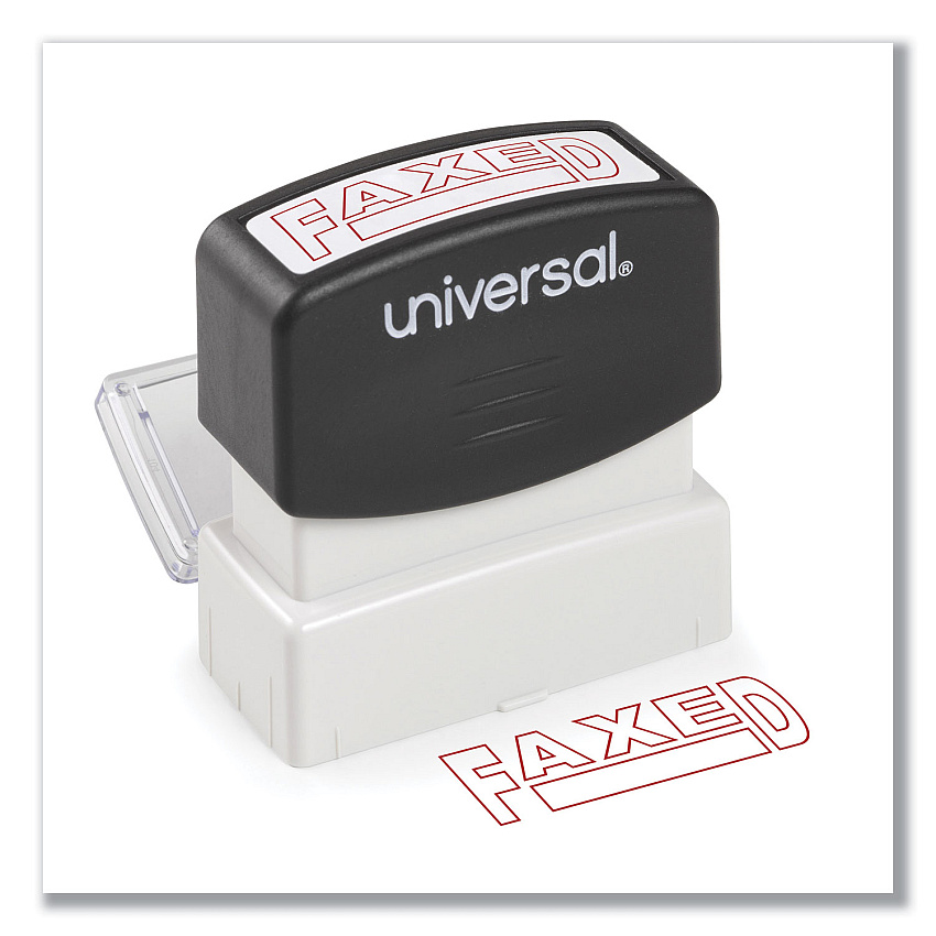 Universal Message Stamp, FAXED, Pre-Inked One-Color, Red (UNV10054)