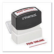 Universal Message Stamp, PAID ONLINE, Pre-Inked One-Color, Red (UNV10156)