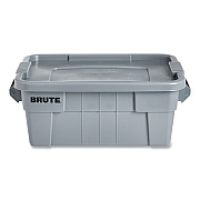 Rubbermaid Commercial BRUTE Tote with Lid, 14 gal, 27.5" x 16.75" x 10.75", Gray (RCP9S30GRAEA)