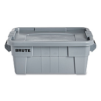 Rubbermaid Commercial BRUTE Tote with Lid, 14 gal, 27.5" x 16.75" x 10.75", Gray (RCP9S30GRAEA)